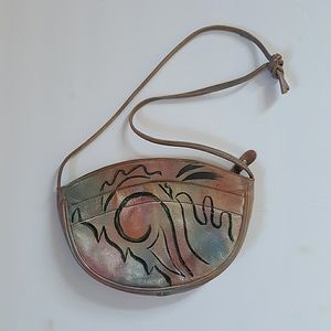 Botary handpainted unique leather purse Artsy